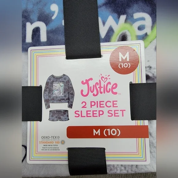 Justice Tie-Dye Sleep Set in Black and Gray - Picture 2 of 4
